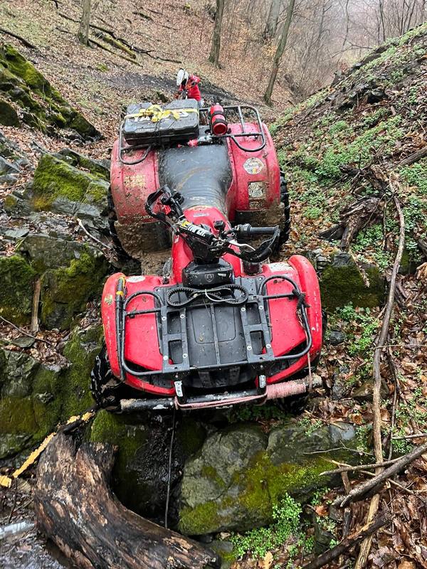 Red ATV Rocks
